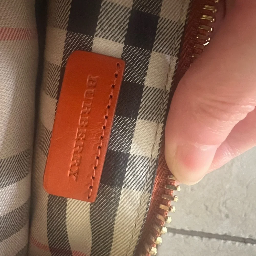 Burberry Orange Leather Chain Crossbody Bag - Picture 5 of 5
